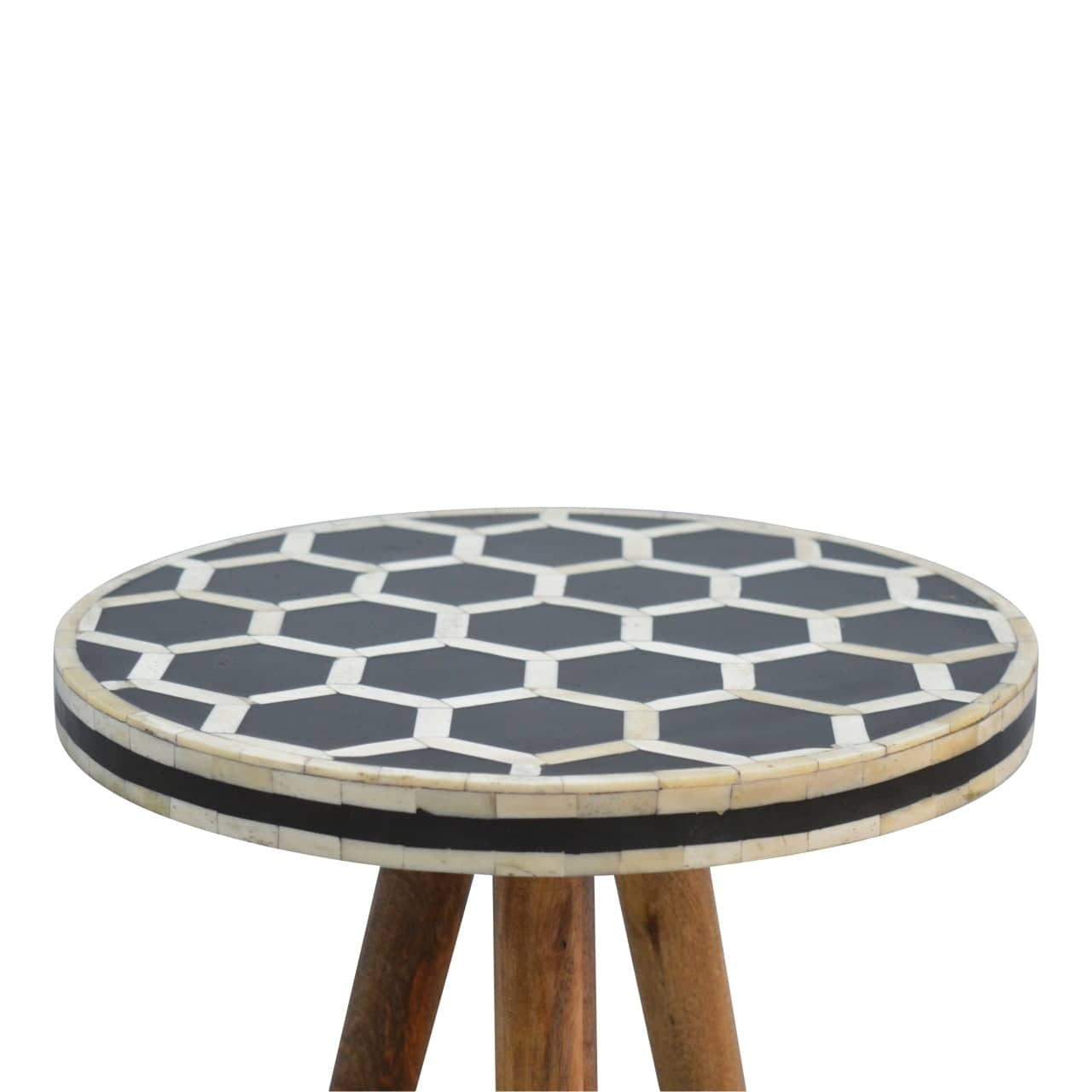 ArtHaus Collection Bone Inlay Tripod Stool - Price Crash Furniture