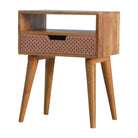 ArtHaus Collection Perforated Copper Front Bedside Table - Price Crash Furniture