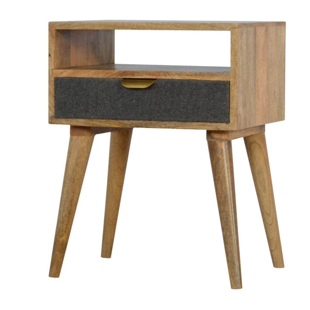 ArtHaus Collection Tweed Fabric Bedside Cabinet - Price Crash Furniture