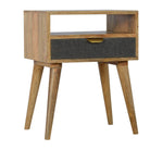 ArtHaus Collection Tweed Fabric Bedside Cabinet - Price Crash Furniture