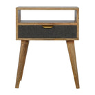 ArtHaus Collection Tweed Fabric Bedside Cabinet - Price Crash Furniture