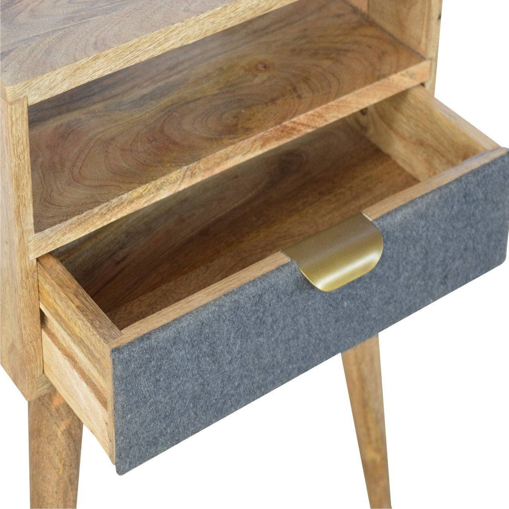 ArtHaus Collection Tweed Fabric Bedside Cabinet - Price Crash Furniture