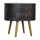 Ash Black Bedside with Brass Legs - Price Crash Furniture