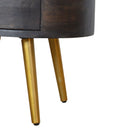 Ash Black Bedside with Brass Legs - Price Crash Furniture