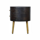 Ash Black Bedside with Brass Legs - Price Crash Furniture