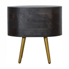 Ash Black Bedside with Brass Legs - Price Crash Furniture