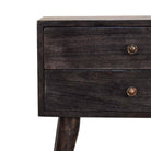 Ash Black Modern Solid Wood Bedside Table Unit - Price Crash Furniture