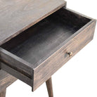 Ash Black Modern Solid Wood Bedside Table Unit - Price Crash Furniture