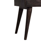 Ash Black Modern Solid Wood Bedside Table Unit - Price Crash Furniture