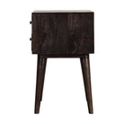 Ash Black Modern Solid Wood Bedside Table Unit - Price Crash Furniture