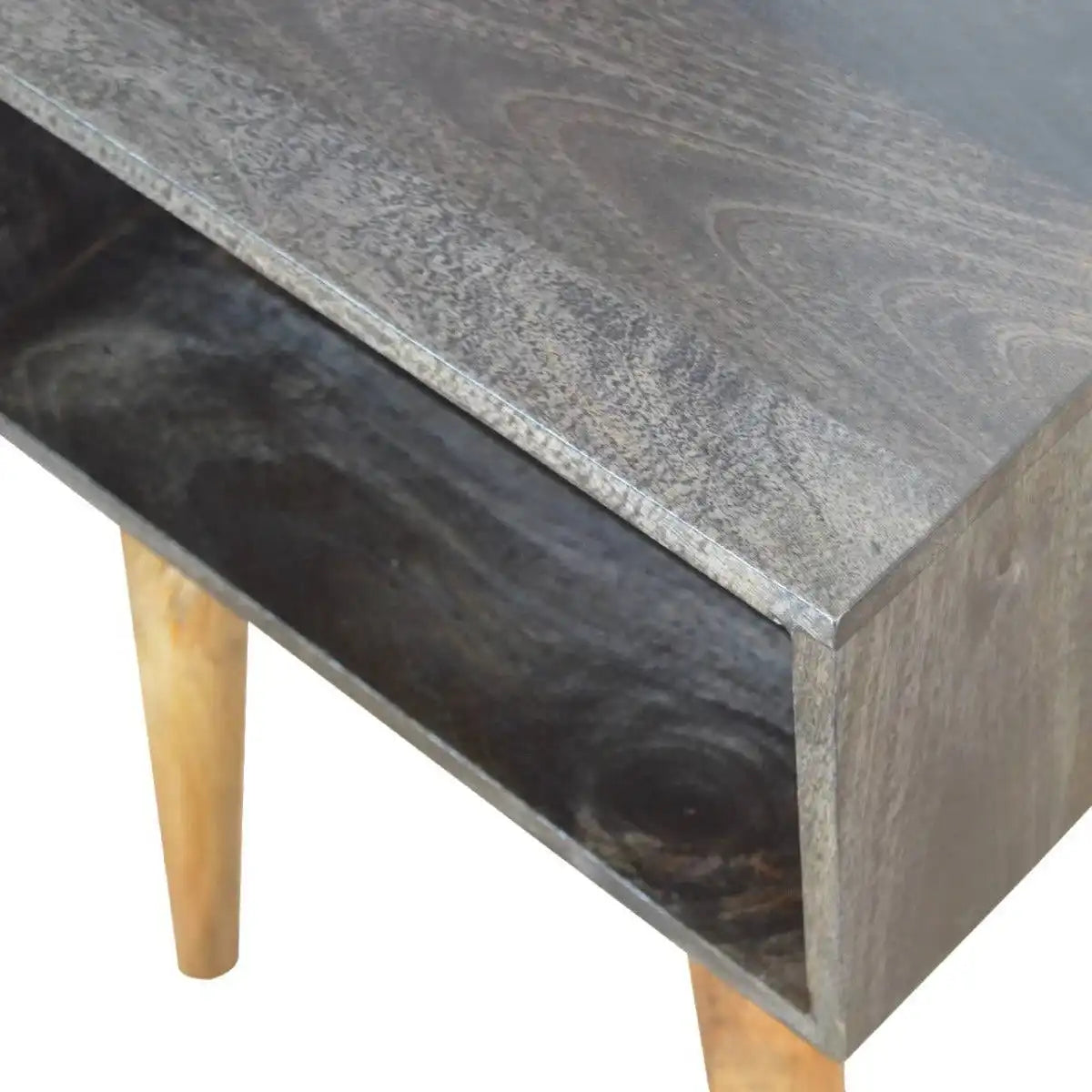 Ash Black Open Bedside - Price Crash Furniture