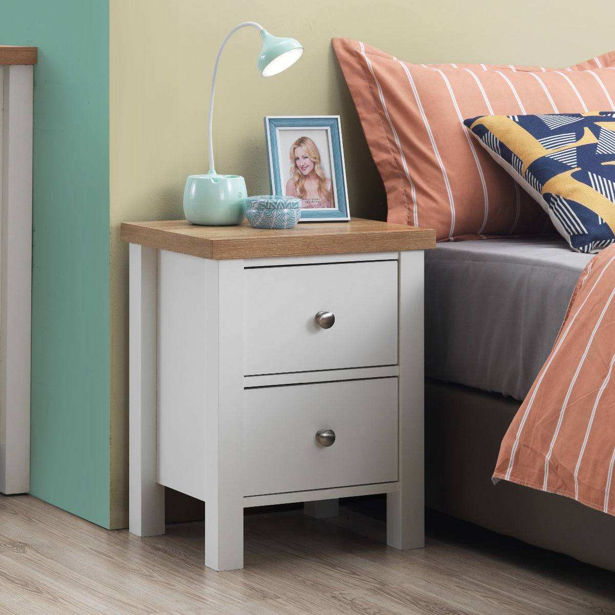 Astbury 2 Drawer Bedside Table / Side Table by TAD - Price Crash Furniture