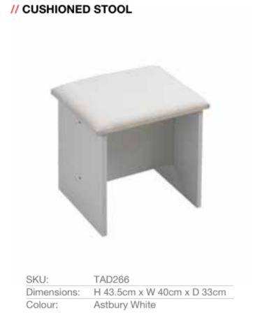 Astbury Cushioned Vanity Dressing Table Stool by TAD - Price Crash Furniture