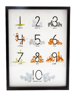 Baby Number 1-10 Animal Print Frame - Price Crash Furniture