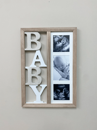 Baby Three Photograph Wooden Frame 43cm - Price Crash Furniture
