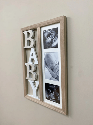 Baby Three Photograph Wooden Frame 43cm - Price Crash Furniture