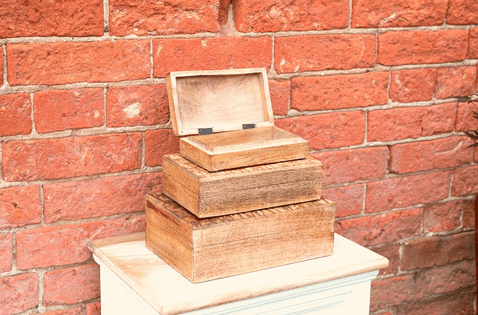 Bamboo Carved Boxes Set of Three - Price Crash Furniture