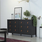 Barcelona Large Wide (4+4) 8 Drawer Chest of Drawers in Matt Black - Price Crash Furniture