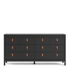 Barcelona Large Wide (4+4) 8 Drawer Chest of Drawers in Matt Black - Price Crash Furniture