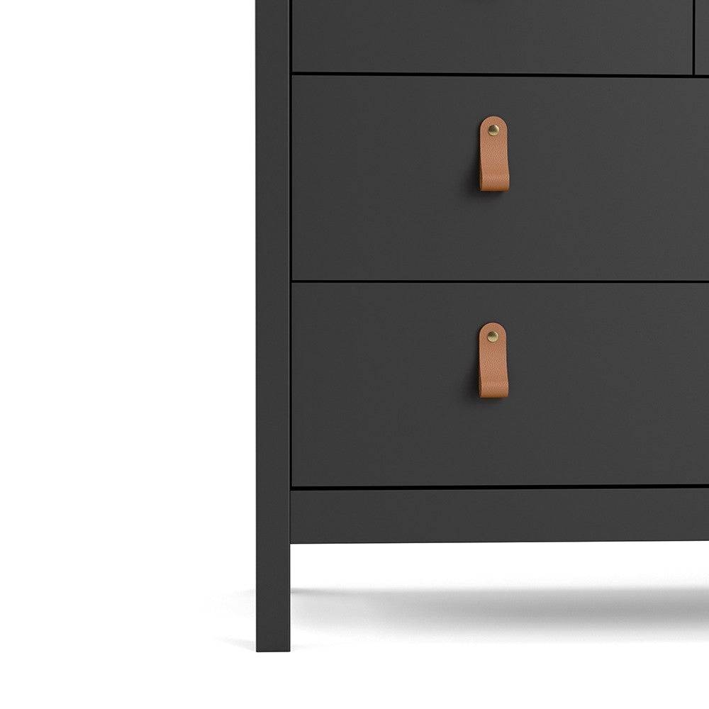 Barcelona Large Wide (4+4) 8 Drawer Chest of Drawers in Matt Black - Price Crash Furniture