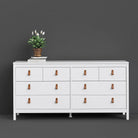 Barcelona Large Wide (4+4) 8 Drawer Chest of Drawers in White - Price Crash Furniture