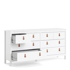 Barcelona Large Wide (4+4) 8 Drawer Chest of Drawers in White - Price Crash Furniture