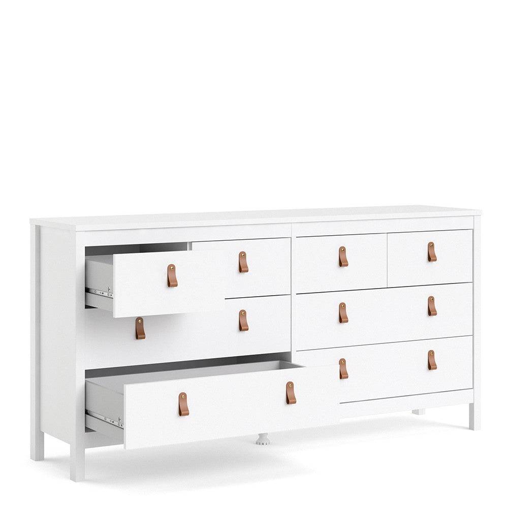 Barcelona Large Wide (4+4) 8 Drawer Chest of Drawers in White - Price Crash Furniture