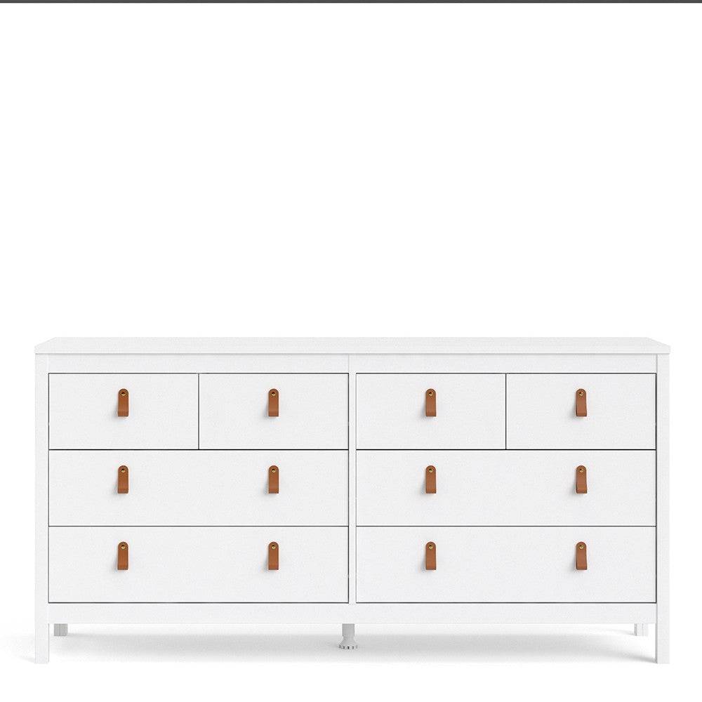 Barcelona Large Wide (4+4) 8 Drawer Chest of Drawers in White - Price Crash Furniture