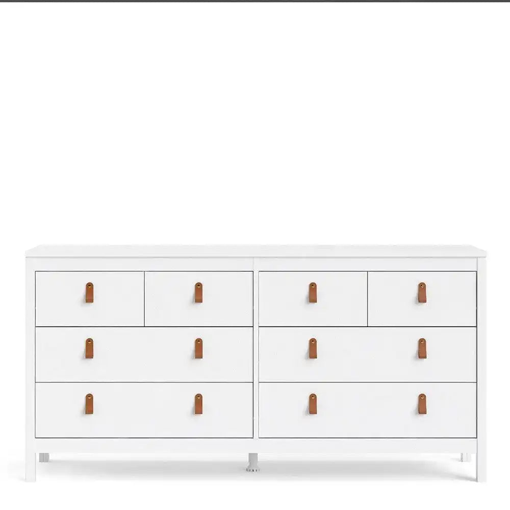 Barcelona Large Wide (4+4) 8 Drawer Chest of Drawers in White - Price Crash Furniture