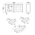 Barcelona Large Wide (4+4) 8 Drawer Chest of Drawers in White - Price Crash Furniture