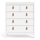 Barcelona Shaker Style (3+2) 5 Drawer Chest of Drawers in White - Price Crash Furniture