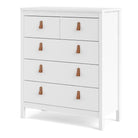 Barcelona Shaker Style (3+2) 5 Drawer Chest of Drawers in White - Price Crash Furniture