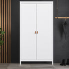 Barcelona Wardrobe with 2 Doors in White - Price Crash Furniture