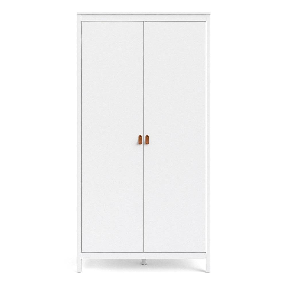 Barcelona Wardrobe with 2 Doors in White - Price Crash Furniture