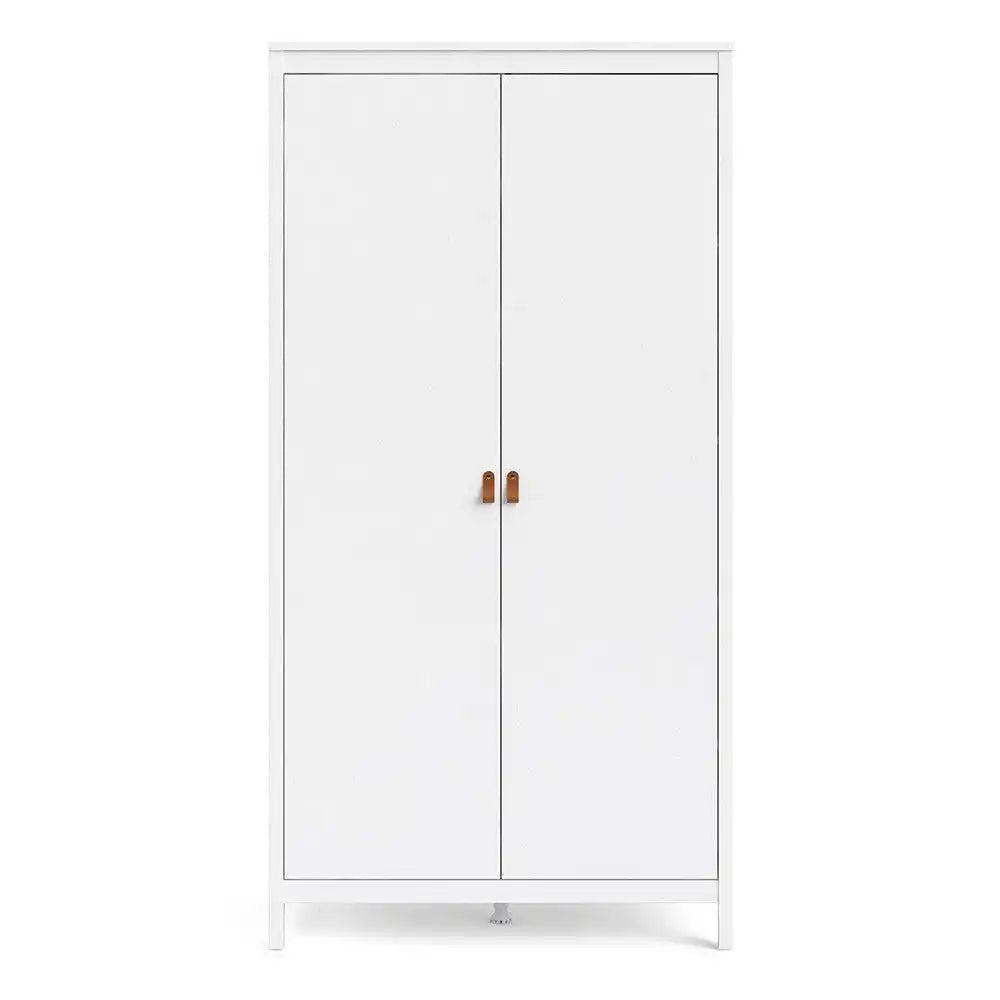 Barcelona Wardrobe with 2 Doors in White - Price Crash Furniture