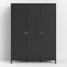 Barcelona Wardrobe with 3 Doors in Matt Black - Price Crash Furniture