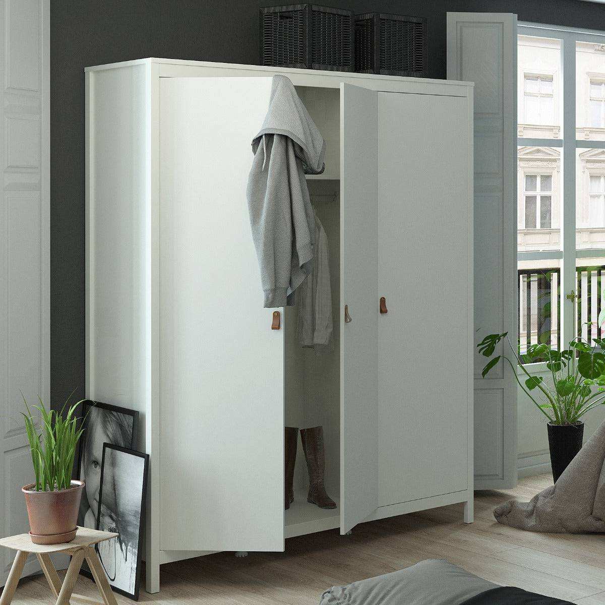 Barcelona Wardrobe with 3 Doors in White - Price Crash Furniture