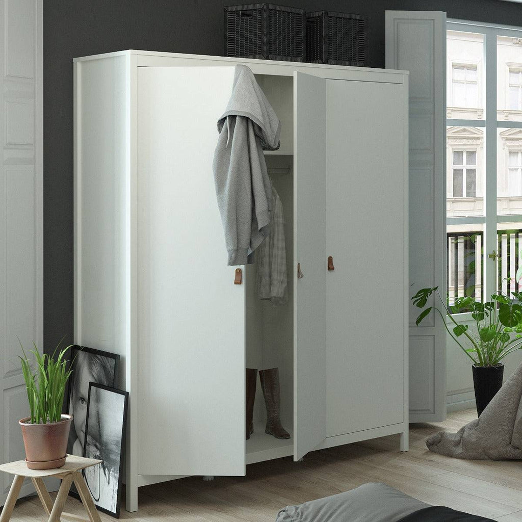 Barcelona Wardrobe with 3 Doors in White - Price Crash Furniture