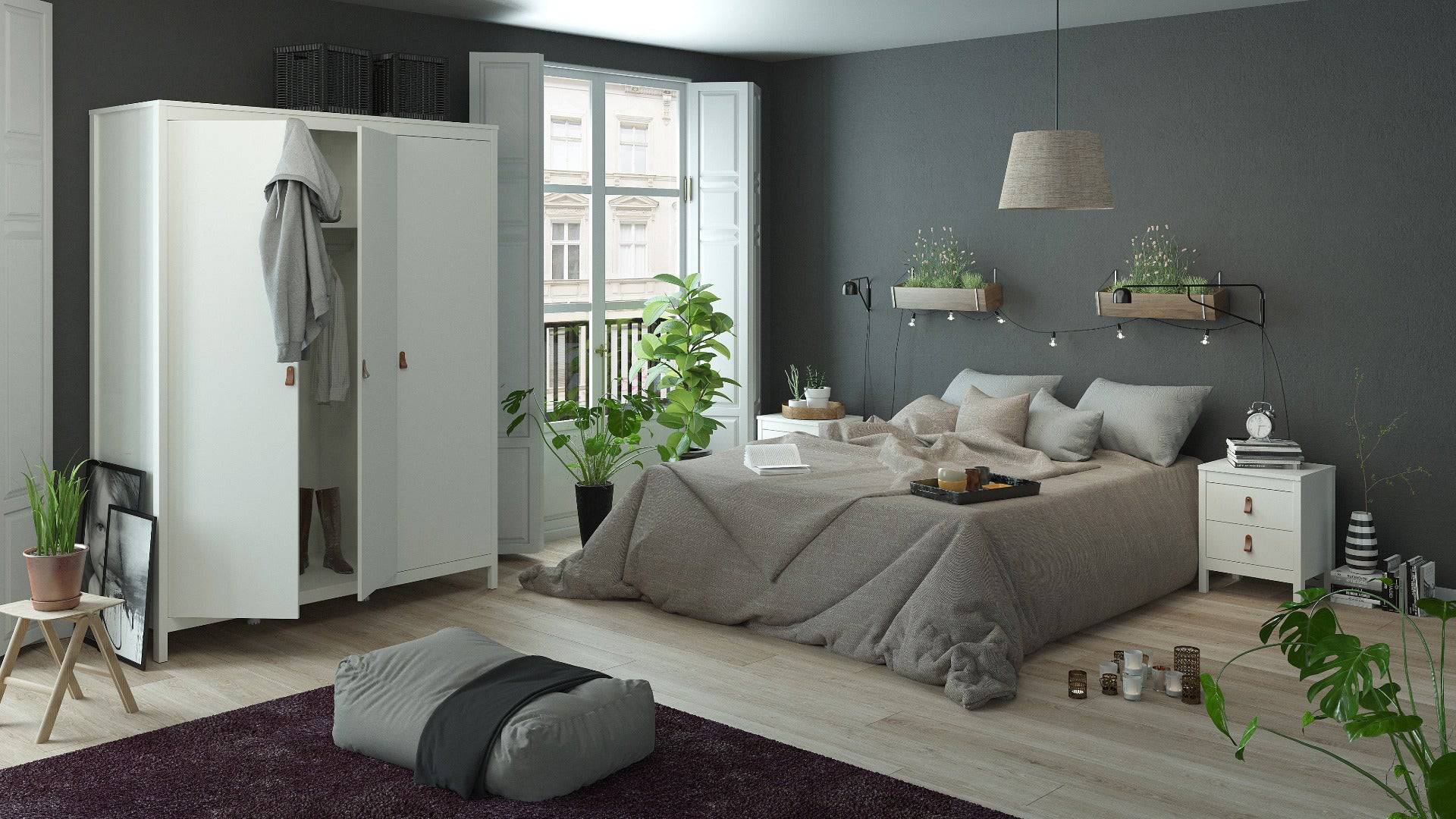 Barcelona Wardrobe with 3 Doors in White - Price Crash Furniture