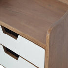 Bedside With 3 White Hand Painted Cut-Out Drawers - Price Crash Furniture