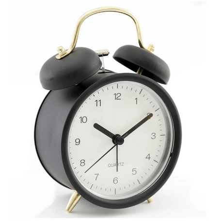 Black & Gold Metal Alarm Clock - Price Crash Furniture