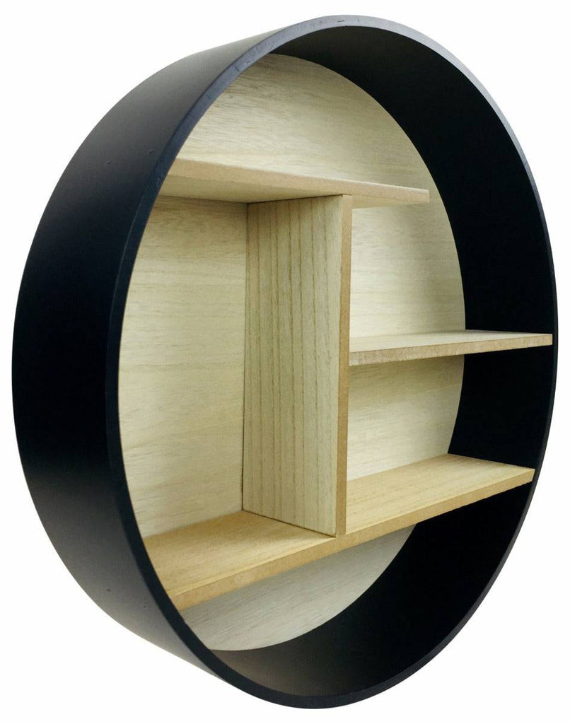 Black Round Shelf Unit 45cm - Price Crash Furniture