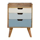 Blue Gradient 3 Drawer Hand-Painted Bedside - Price Crash Furniture