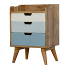 Blue Gradient 3 Drawer Hand-Painted Bedside - Price Crash Furniture