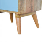 Blue Gradient 3 Drawer Hand-Painted Bedside - Price Crash Furniture