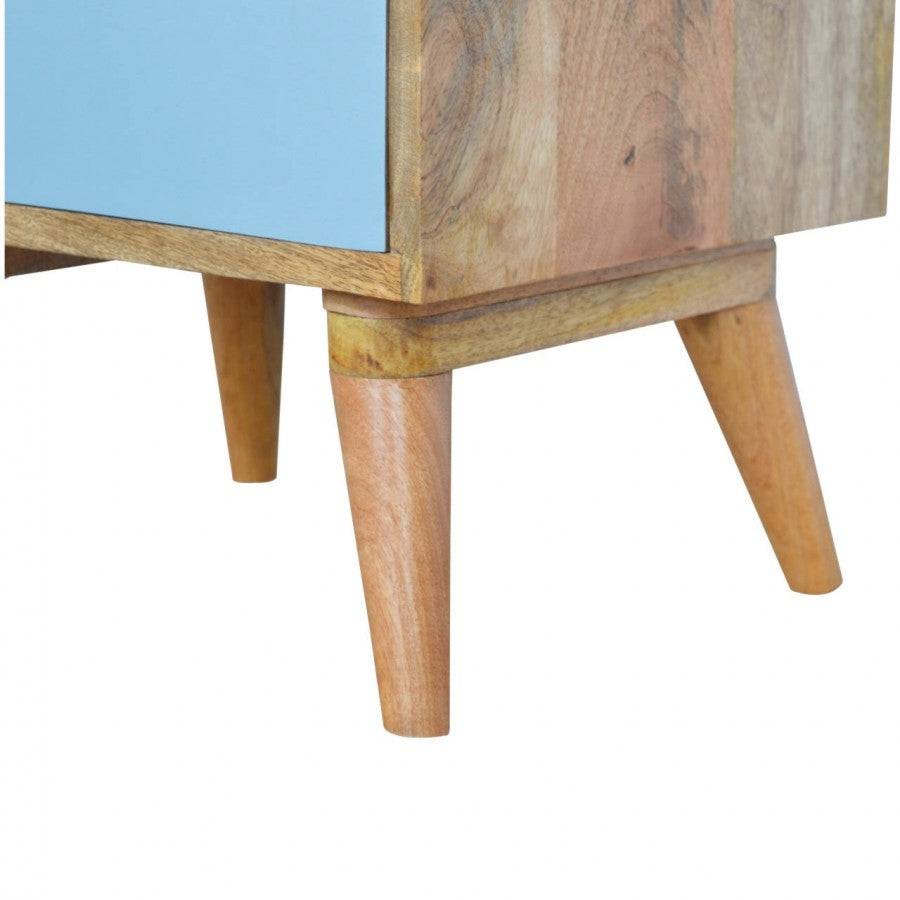 Blue Gradient 3 Drawer Hand-Painted Bedside - Price Crash Furniture