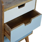 Blue Gradient 3 Drawer Hand-Painted Bedside - Price Crash Furniture