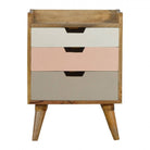 Blush Pink Gradient 3 Drawer Hand-Painted Bedside - Price Crash Furniture