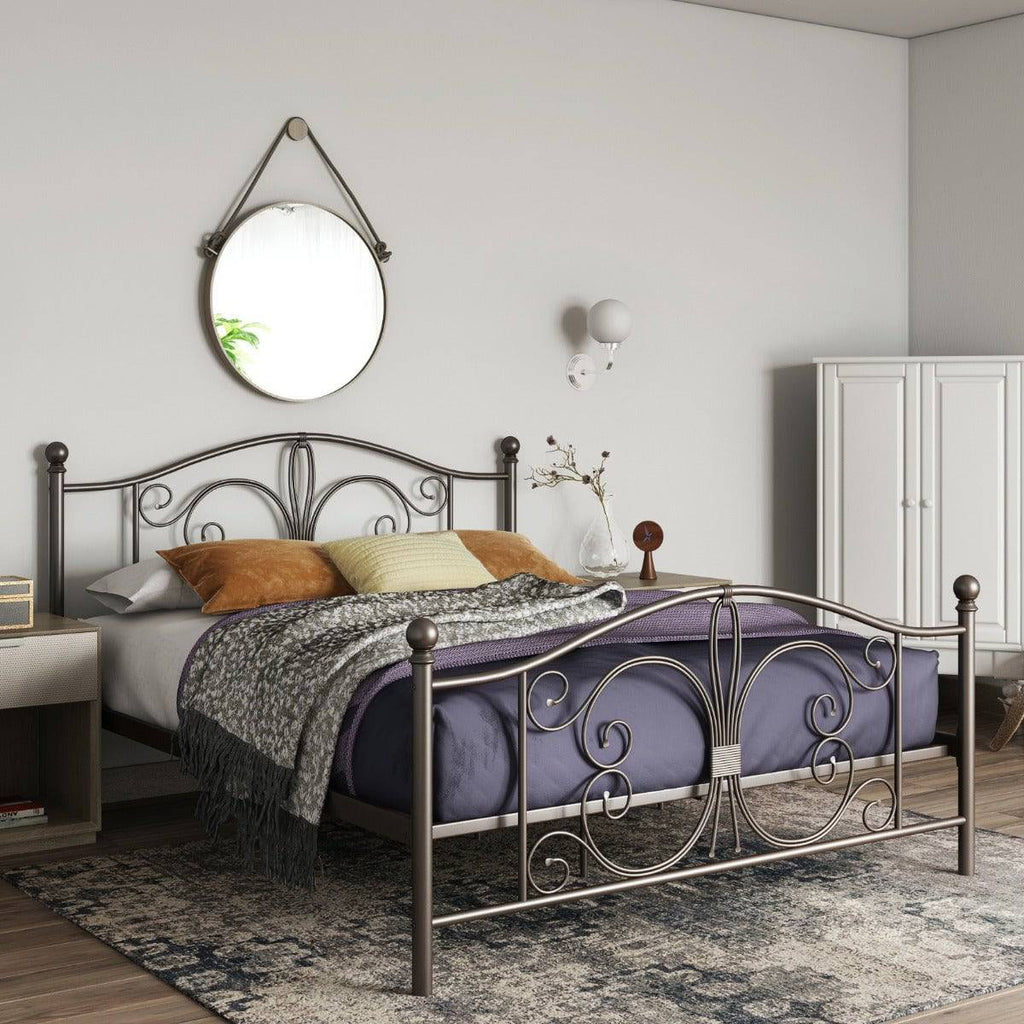 Bombay Metal Double Bed Frame in Bronze by Dorel - Price Crash Furniture