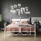 Bombay Metal Double Bed Frame in White by Dorel - Price Crash Furniture